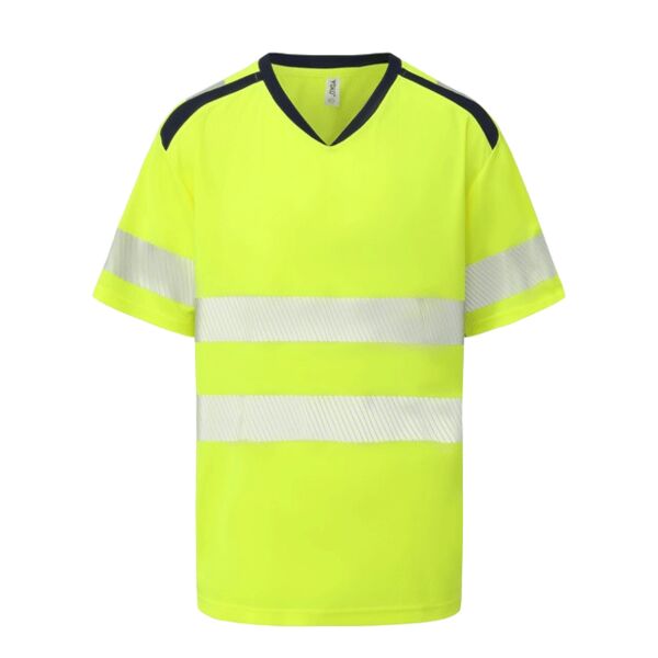 Hi-vis mandarin collar comfort trim t-shirt (HVJ430) Thumbnail
