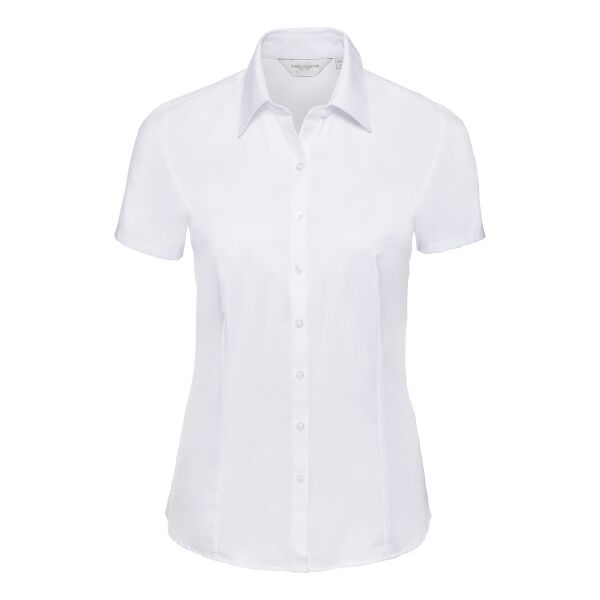 Women's short sleeve herringbone shirt Thumbnail